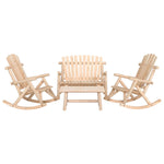 ZNTS 4 Piece Garden Lounge Set Solid Wood Spruce 3185525