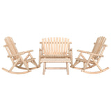 ZNTS 4 Piece Garden Lounge Set Solid Wood Spruce 3185525