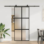Sliding Door with Hardware Set 90x205 cm Tempered Glass&Aluminium 3332963