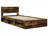 Bed Frame Smoked Oak 100 x 200 cm Engineered wood 3407917