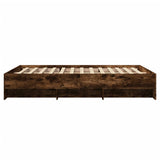 Bed Frame without Mattress Smoked Oak 120x200 cm Engineered Wood 3295664