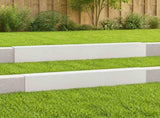 Garden Cover Profile 2 pcs 100 x 10 x 15 cm Steel White 8012908