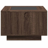 Coffee Table with LED Brown Oak 60x60x40 cm Engineered Wood 847573