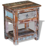 Side Table with 1 Drawer Solid Reclaimed Wood 43x33x51 cm 243456
