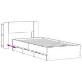 Bed Frame with Storage with Headboard Concrete Grey 80 x 200 cm 3433913