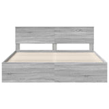Bed Frame Grey Sonoma 180 x 200 cm Solid Pine Wood 3410569