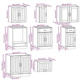 8 Piece Kitchen Cabinet Set Kalmar Black Engineered Wood 3314832
