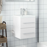 Bathroom Sink Cabinet with Built-in Basin White 3278755