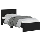 Bed Frame without Mattress with Headboard Black 75x190 cm Small Single 838660