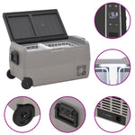 Cool Box with Wheel and Adapter Black & Grey 50 L PP & PE 3154657