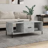 Coffee Table Concrete Grey 102x50x40 cm Engineered Wood 829312