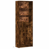 Highboard with LED Smoked Oak 69x32.5x200 cm Engineered Wood 3307909
