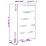 Drawer Cabinet Artisan Oak 60x36x103 cm Engineered Wood 855997