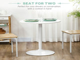 75H x 70cm Two-Person Minimalistic Dining Table - White T3398P343161