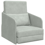 Folding Sofa Bed Light Grey 65 x 80 x 83 cm Velvet 42030497