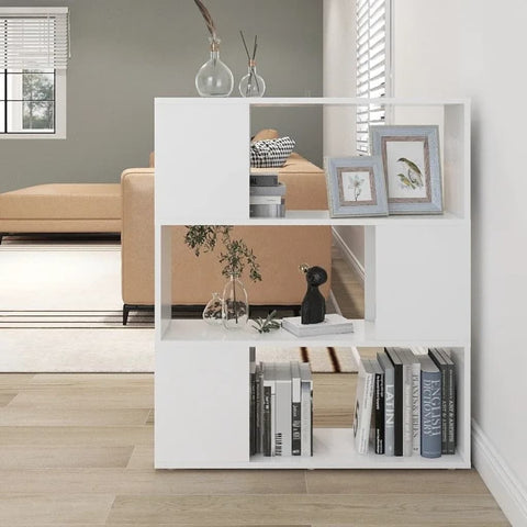 Book Cabinet Room Divider White 80x24x94 cm Engineered Wood 809125