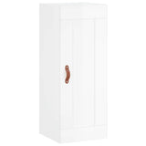 Highboard High Gloss White 34.5x34x180 cm Engineered Wood 3200363