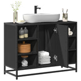 Bathroom Sink Cabinet Black 80x33x60 cm Engineered Wood 849289