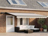 Manual Awning Frame with LEDs Light Grey and White 4 x 2 m 3425799