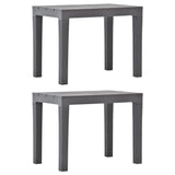 Garden Bench Set of 2 Mocca Plastic Small Light Weight 48782