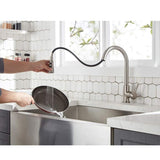 ZNTS 360&deg; Kitchen Sink Mixer Taps Pull Out Spout Spray Single Lever Modern Mono Tap 75041018