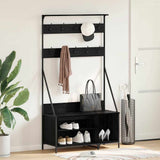 Clothes Rack Black Oak 100 x 41 x 184 cm Engineered Wood 882891