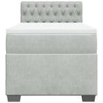 ZNTS Box Spring Bed with Mattress Light Grey 90x200 cm Velvet 3286216