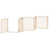 Dog Gate with Door Foldable 9 Panels 450 cm Poplar Wood 3155585