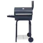 Charcoal BBQ Grill Smoker with Bottom Shelf Black 46649