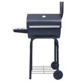 Charcoal BBQ Grill Smoker with Bottom Shelf Black 46649