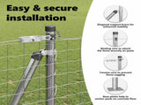 Fence Post with Concrete Base 26 pcs Silver Powder-Coated Steel 3350265