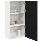 Hanging Cabinet with Door Black Oak and White 50 x 31 x 100 cm 884347
