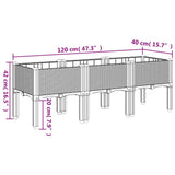Garden Planter with Legs White 120x40x42 cm PP 367899