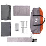 Family Tent Grey and Orange 380 x 260 x 190 cm Polyester 42028495