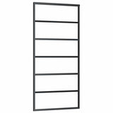 Sliding Door with Hardware Set Black 90x205 cm ESG Glass 3375928