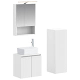 Bathroom Furniture Set 4 pcs White Engineered Wood and Glass 3407439