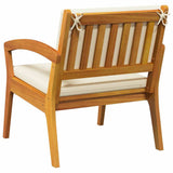 Garden Chair with Cushion 2 pcs Oil Natural Solid Acacia Wood 4106465
