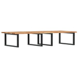 Basin Shelf Wall Mounted Steel and Solid Wood Acacia 3302933