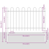Garden Fence Grey 13.6 x 1 m Powder-coated steel 3334155