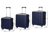 3 Pcs Suitcase Lightweight ABS Carry-on Hand Luggage 4 Spinner Wheels Trolley Case 20995564
