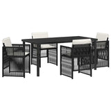 Garden Dining Set 5 pcs Black Powder-Coated Steel 3380647