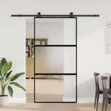 Sliding Door with Hardware Set 102,5x205 cm Tempered Glass&Aluminium 3332952