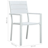 Garden Chair Set of 4 White HDPE and steel Standard Durable 47884