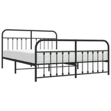 Metal Bed Frame without Mattress with Footboard Black 180x200cm 352600