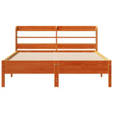 Bed Frame without Mattress Wax Brown 140x200 cm Solid Wood Pine 3306890