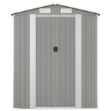Garden Shed Light Grey 192x108x223 cm Galvanised Steel 319269
