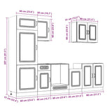 7 Piece Kitchen Cabinet Set Kalmar Smoked Oak Engineered Wood 3314766