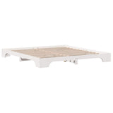 Bed Frame White 200 x 200 cm Solid Pine Wood 872849