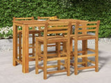 Garden Bar Set Natural Wood Solid Acacia Wood 5 Piece Set Tough 3154396