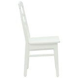 Dining Chair 2 pcs White Solid Rubber Wood 42020498